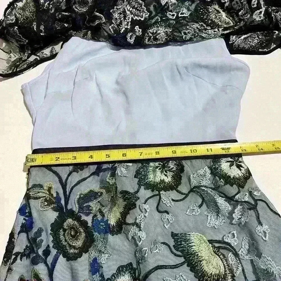 Self-Portrait Womens Florentine Embroidered Mesh Lace Floral Mini Dress US 2 - Picture 16 of 16